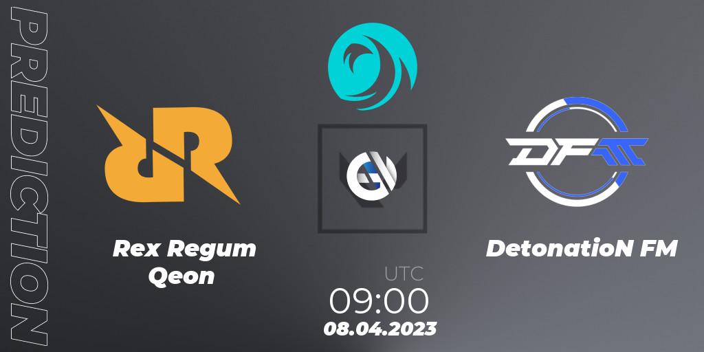 Rex Regum Qeon - DetonatioN FocusMe: прогноз. 08.04.23, VALORANT, VCT 2023: Pacific League