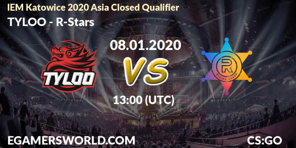 TYLOO - R-Stars: прогноз. 08.01.2020 at 13:00, Counter-Strike (CS2), IEM Katowice 2020 Asia Closed Qualifier