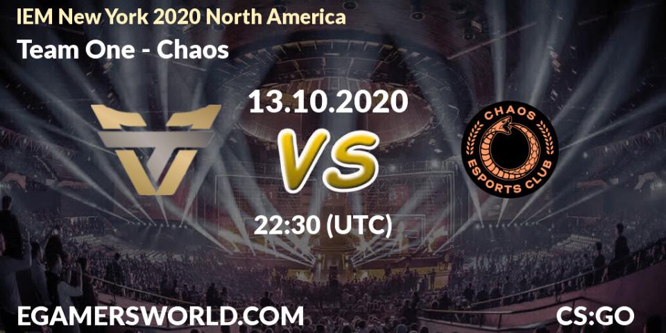 Team One - Chaos: прогноз. 13.10.2020 at 22:30, Counter-Strike (CS2), IEM New York 2020 North America