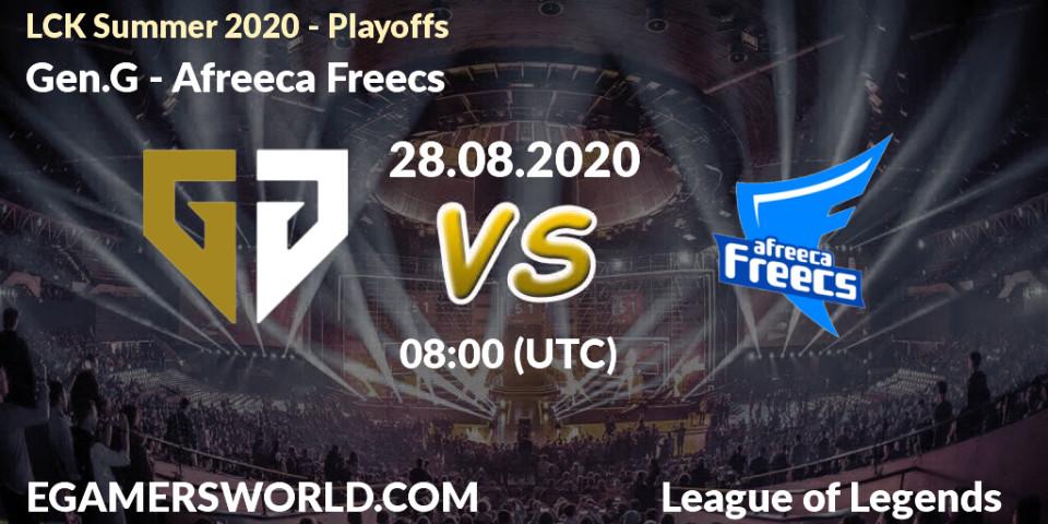 Gen.G - Afreeca Freecs: прогноз. 28.08.20, LoL, LCK Summer 2020 - Playoffs