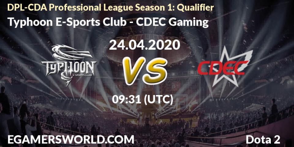 Typhoon E-Sports Club - CDEC Gaming: прогноз. 24.04.2020 at 09:31, Dota 2, DPL-CDA Professional League Season 1: Qualifier