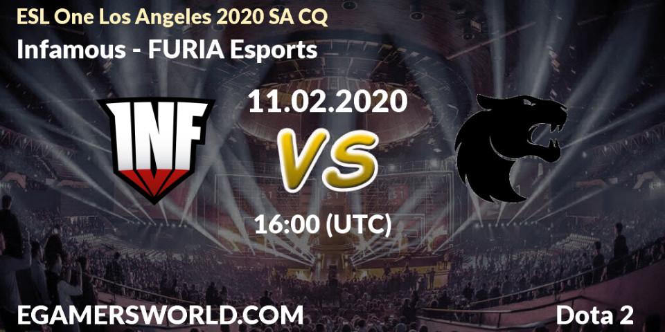Infamous - FURIA Esports: прогноз. 11.02.2020 at 16:59, Dota 2, ESL One Los Angeles 2020 SA CQ