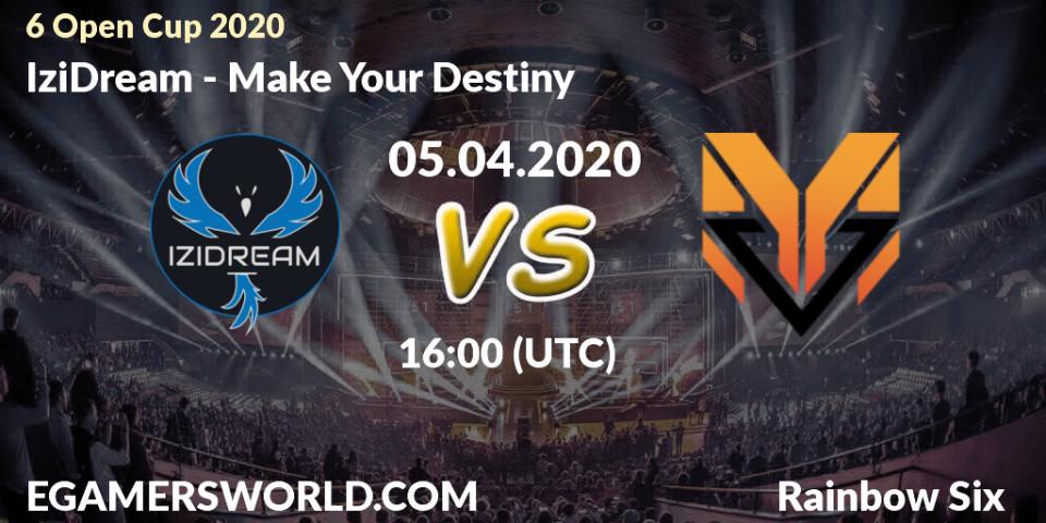 IziDream - Make Your Destiny: прогноз. 05.04.2020 at 16:00, Rainbow Six, 6 Open Cup 2020