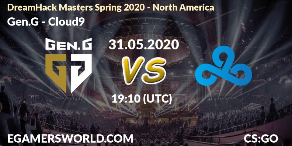 Gen.G - Cloud9: прогноз. 30.05.2020 at 19:10, Counter-Strike (CS2), DreamHack Masters Spring 2020 - North America