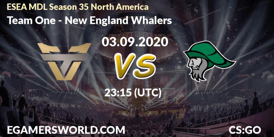 Team One - New England Whalers: прогноз. 20.10.2020 at 23:15, Counter-Strike (CS2), ESEA MDL Season 35 North America