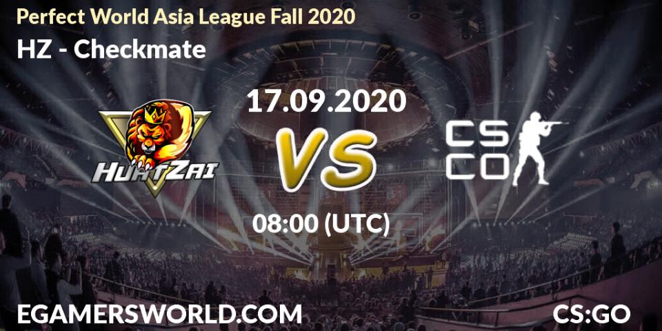HZ - Checkmate: прогноз. 17.09.2020 at 07:40, Counter-Strike (CS2), Perfect World Asia League Fall 2020