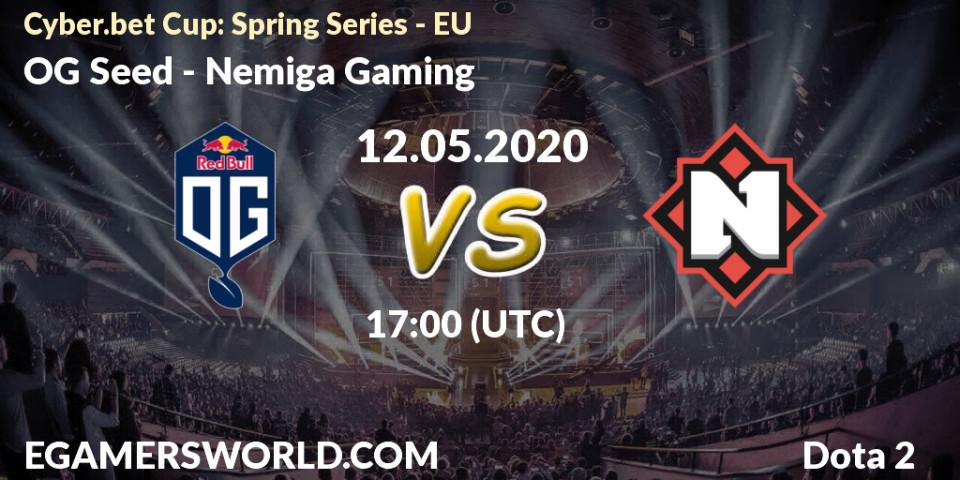 OG Seed - Nemiga Gaming: прогноз. 12.05.2020 at 18:32, Dota 2, Cyber.bet Cup: Spring Series - EU