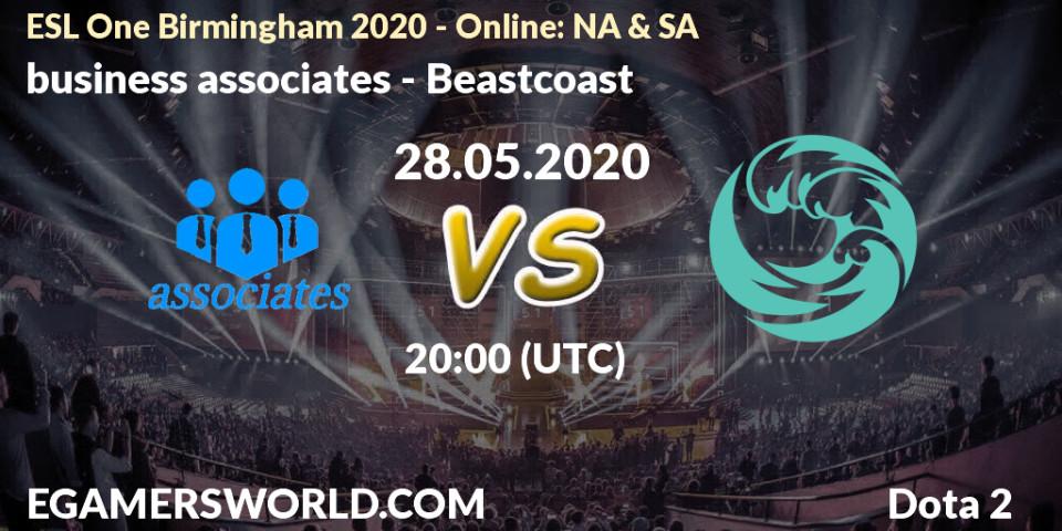 business associates - Beastcoast: прогноз. 28.05.2020 at 19:45, Dota 2, ESL One Birmingham 2020 - Online: NA & SA