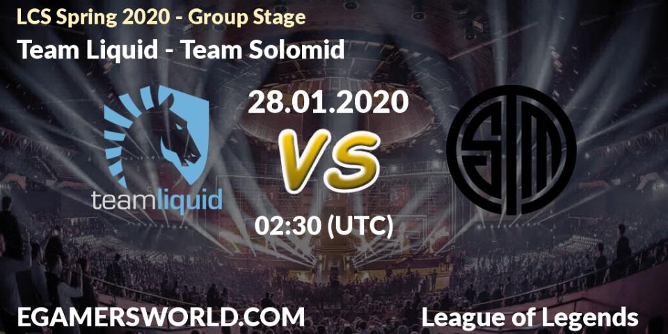 Team Liquid - Team Solomid: прогноз. 29.02.20, LoL, LCS Spring 2020 - Group Stage