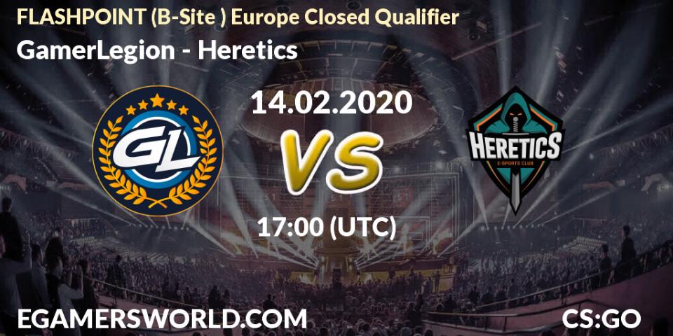 GamerLegion - Heretics: прогноз. 14.02.2020 at 17:15, Counter-Strike (CS2), FLASHPOINT Europe Closed Qualifier