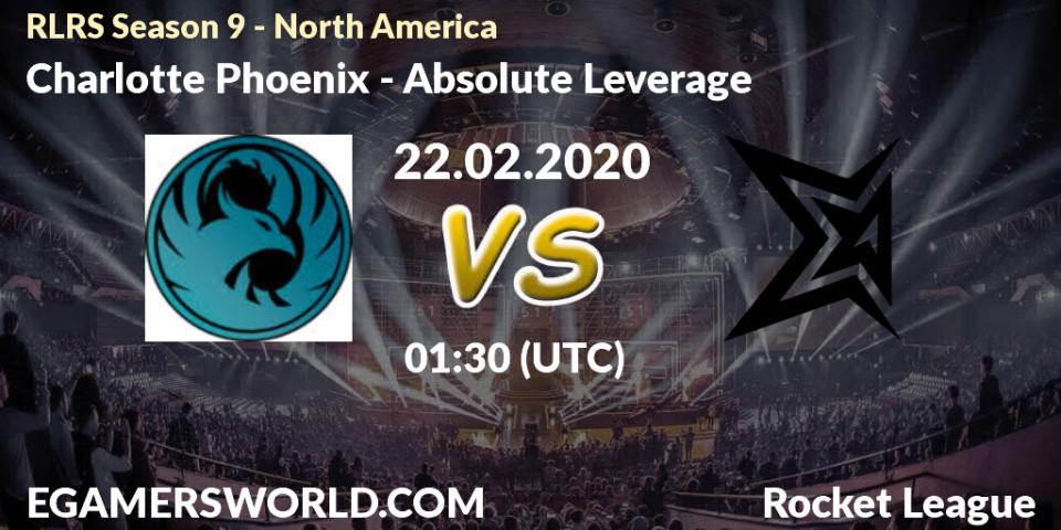 Charlotte Phoenix - Absolute Leverage: прогноз. 22.02.2020 at 01:30, Rocket League, RLRS Season 9 - North America