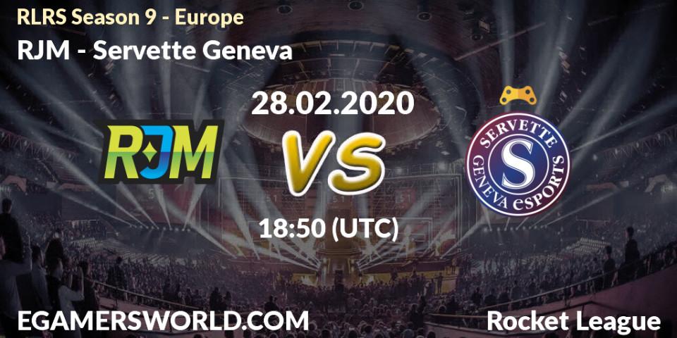 RJM - Servette Geneva: прогноз. 28.02.2020 at 18:50, Rocket League, RLRS Season 9 - Europe