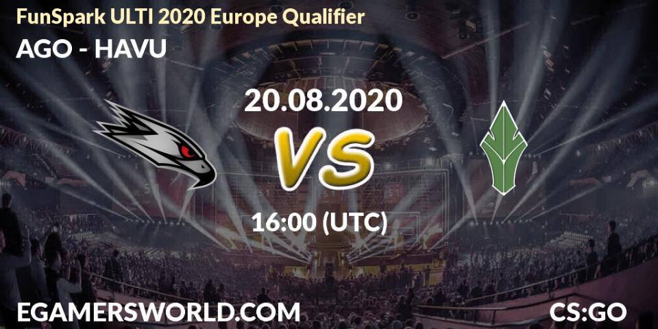 AGO - HAVU: прогноз. 20.08.2020 at 16:00, Counter-Strike (CS2), FunSpark ULTI 2020 Europe Qualifier
