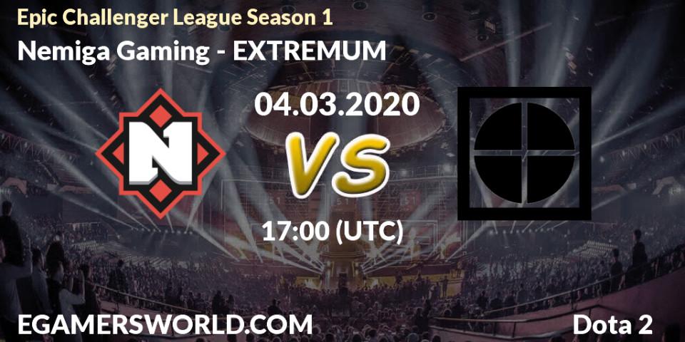 Nemiga Gaming - EXTREMUM: прогноз. 04.03.20, Dota 2, Epic Challenger League Season 1