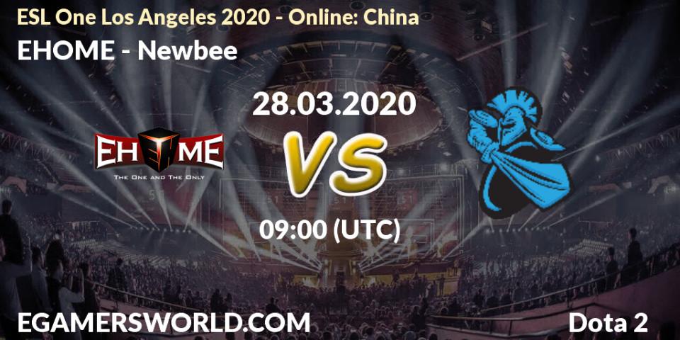 EHOME - Newbee: прогноз. 28.03.20, Dota 2, ESL One Los Angeles 2020 - Online: China