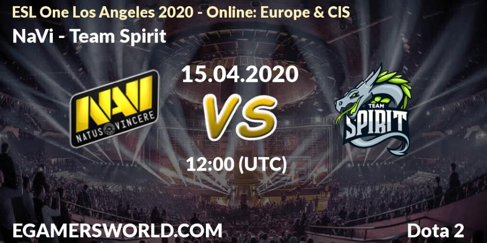 NaVi - Team Spirit: прогноз. 15.04.2020 at 12:19, Dota 2, ESL One Los Angeles 2020 - Online: Europe & CIS