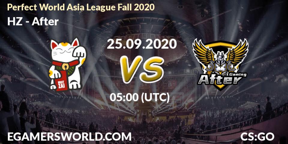 HZ - After: прогноз. 25.09.2020 at 05:00, Counter-Strike (CS2), Perfect World Asia League Fall 2020