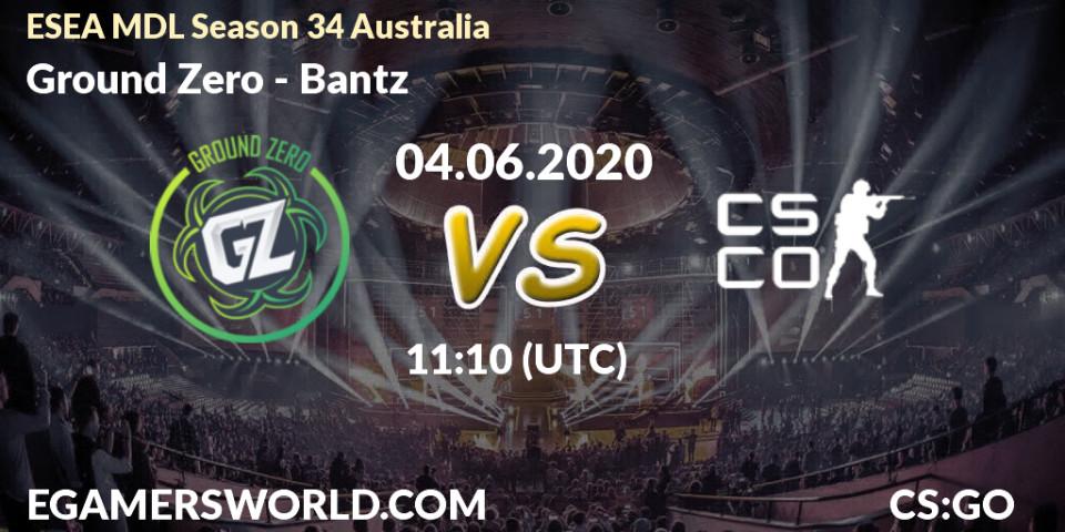 Ground Zero - Bantz: прогноз. 08.06.2020 at 10:10, Counter-Strike (CS2), ESEA MDL Season 34 Australia