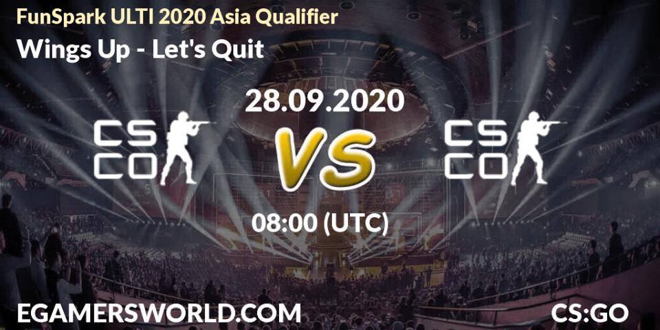 Wings Up - Let's Quit: прогноз. 28.09.2020 at 08:00, Counter-Strike (CS2), FunSpark ULTI 2020 Asia Qualifier