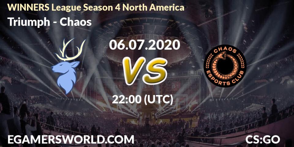 Triumph - Chaos: прогноз. 06.07.2020 at 22:00, Counter-Strike (CS2), WINNERS League Season 4 North America