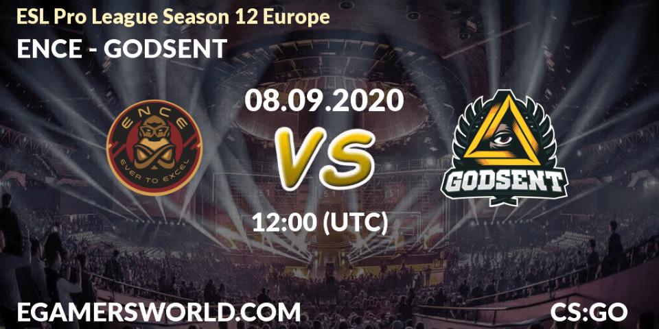 ENCE - GODSENT: прогноз. 08.09.2020 at 12:00, Counter-Strike (CS2), ESL Pro League Season 12 Europe