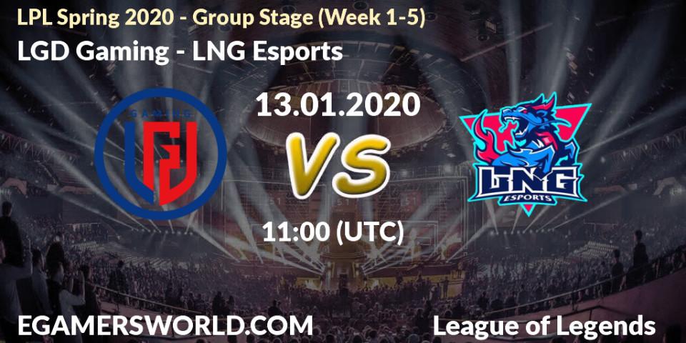 LGD Gaming - LNG Esports: прогноз. 13.01.20, LoL, LPL Spring 2020 - Group Stage (Week 1-4)
