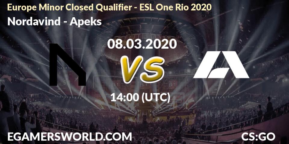 Nordavind - Apeks: прогноз. 08.03.2020 at 14:00, Counter-Strike (CS2), Europe Minor Closed Qualifier - ESL One Rio 2020