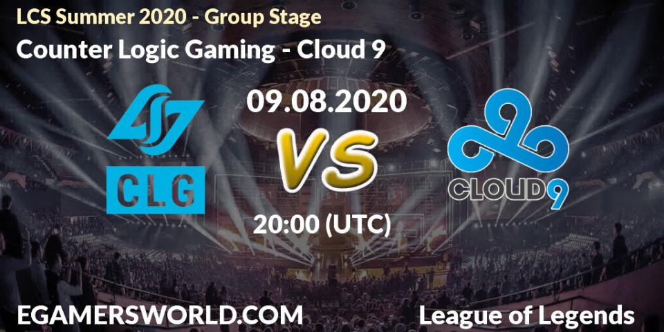 Counter Logic Gaming - Cloud 9: прогноз. 09.08.2020 at 21:00, LoL, LCS Summer 2020 - Group Stage