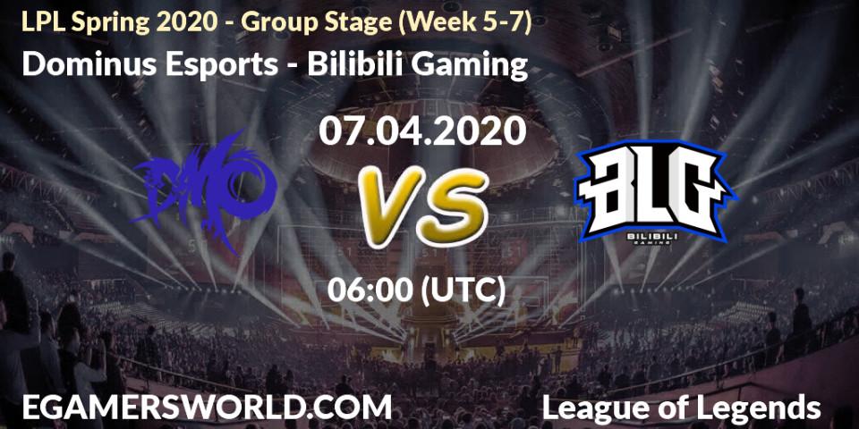 Dominus Esports - Bilibili Gaming: прогноз. 07.04.2020 at 06:00, LoL, LPL Spring 2020 - Group Stage (Week 5-7)