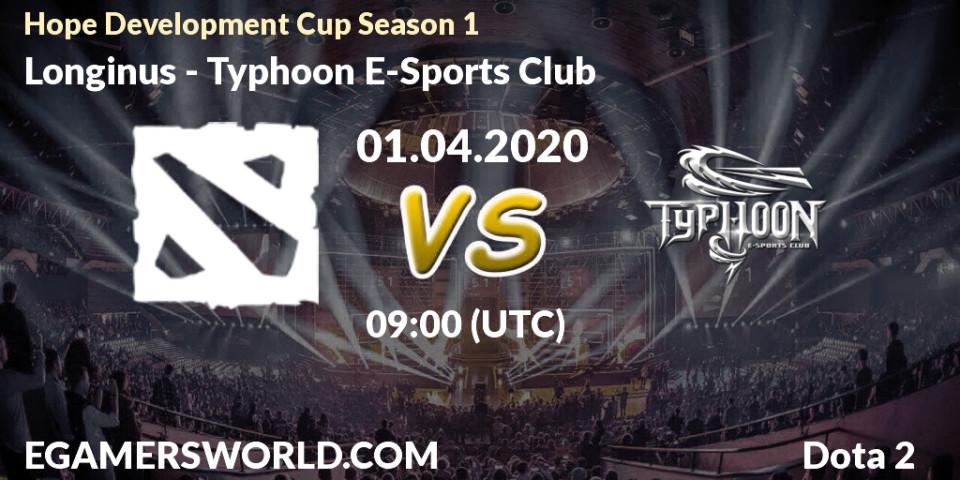 Longinus - Typhoon E-Sports Club: прогноз. 01.04.2020 at 09:08, Dota 2, Hope Development Cup Season 1