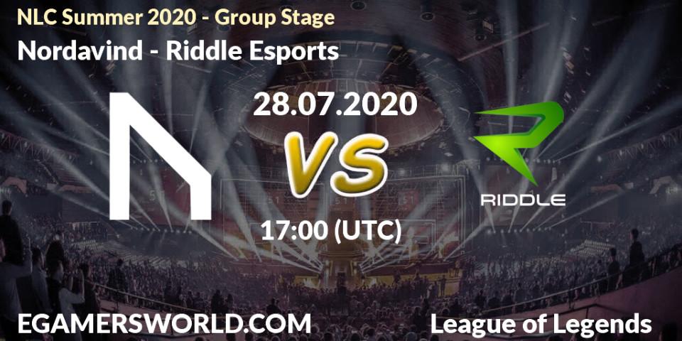 Nordavind - Riddle Esports: прогноз. 28.07.2020 at 17:00, LoL, NLC Summer 2020 - Group Stage