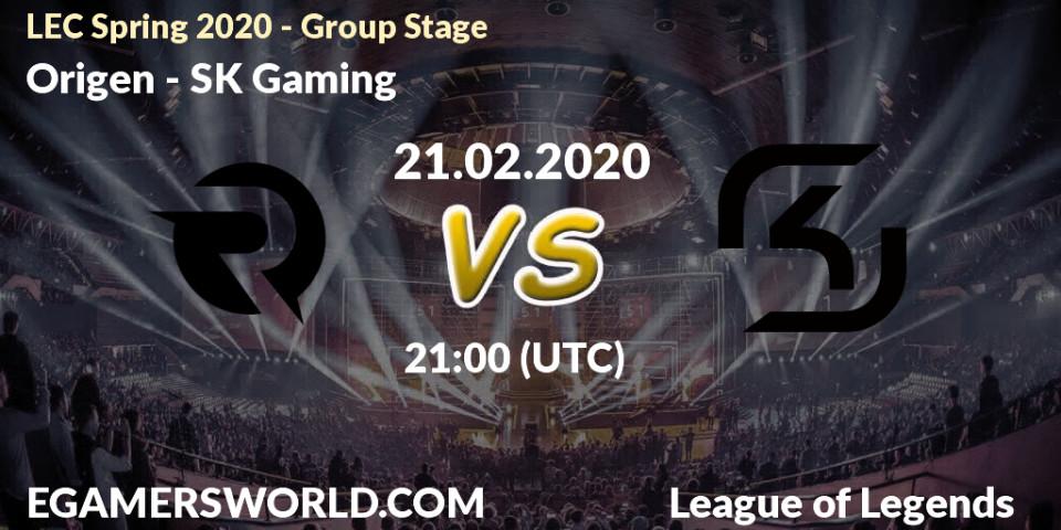 Origen - SK Gaming: прогноз. 21.02.2020 at 20:00, LoL, LEC Spring 2020 - Group Stage