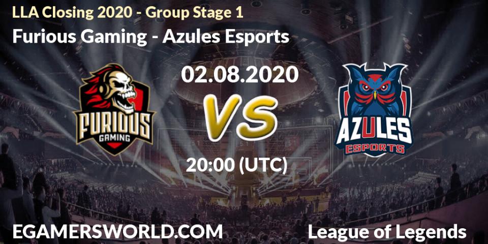 Furious Gaming - Azules Esports: прогноз. 02.08.2020 at 23:00, LoL, LLA Closing 2020 - Group Stage 1