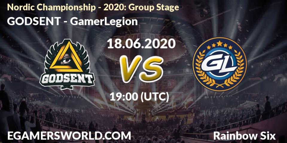 GODSENT - GamerLegion: прогноз. 18.06.2020 at 19:00, Rainbow Six, Nordic Championship - 2020: Group Stage