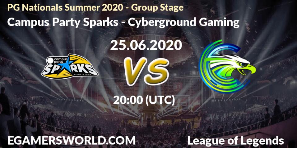Campus Party Sparks - Cyberground Gaming: прогноз. 25.06.20, LoL, PG Nationals Summer 2020 - Group Stage