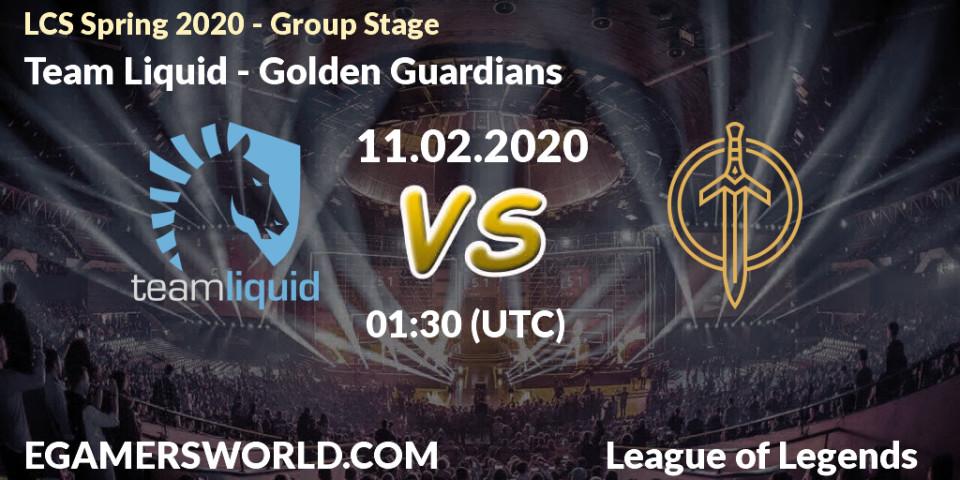 Team Liquid - Golden Guardians: прогноз. 11.02.20, LoL, LCS Spring 2020 - Group Stage