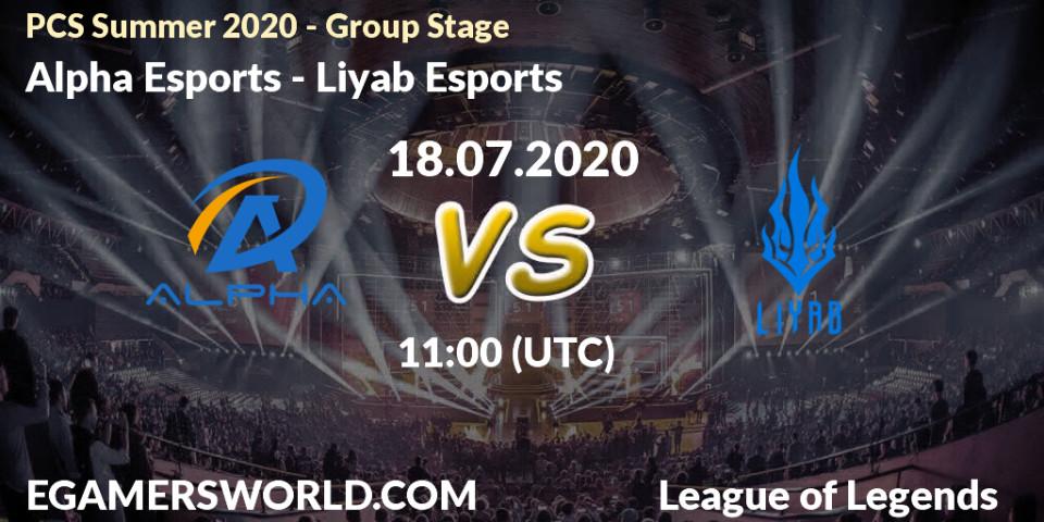 Alpha Esports - Liyab Esports: прогноз. 18.07.2020 at 11:00, LoL, PCS Summer 2020 - Group Stage
