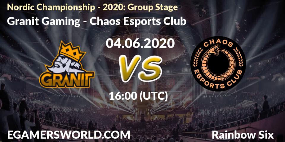 Granit Gaming - Chaos Esports Club: прогноз. 04.06.2020 at 16:00, Rainbow Six, Nordic Championship - 2020: Group Stage