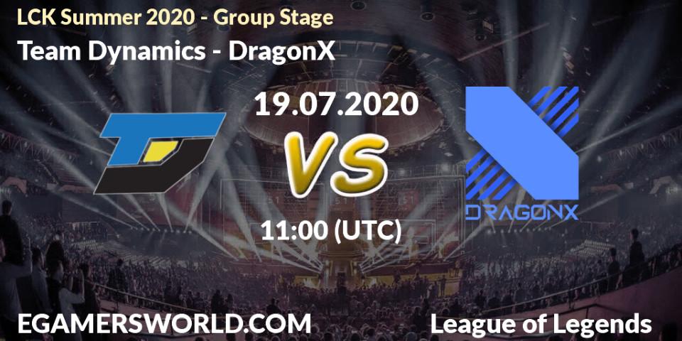Team Dynamics - DragonX: прогноз. 19.07.2020 at 10:46, LoL, LCK Summer 2020 - Group Stage