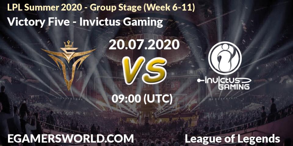 Victory Five - Invictus Gaming: прогноз. 20.07.2020 at 11:17, LoL, LPL Summer 2020 - Group Stage (Week 6-11)
