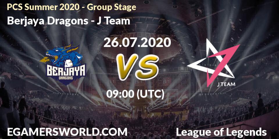 Berjaya Dragons - J Team: прогноз. 26.07.2020 at 09:00, LoL, PCS Summer 2020 - Group Stage