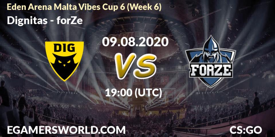 Dignitas - forZe: прогноз. 09.08.2020 at 18:40, Counter-Strike (CS2), Eden Arena Malta Vibes Cup 6 (Week 6)