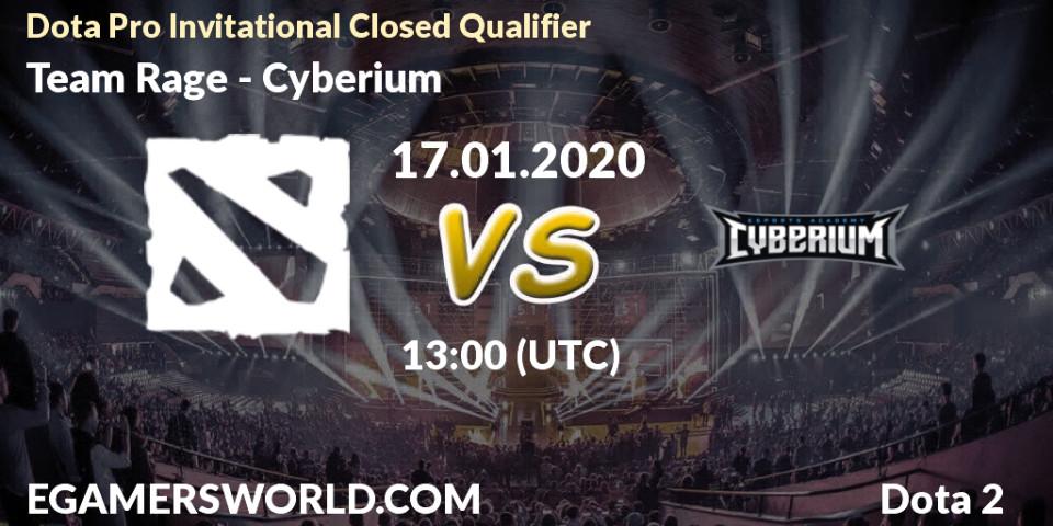 Team Rage - Cyberium: прогноз. 17.01.20, Dota 2, Dota Pro Invitational Closed Qualifier