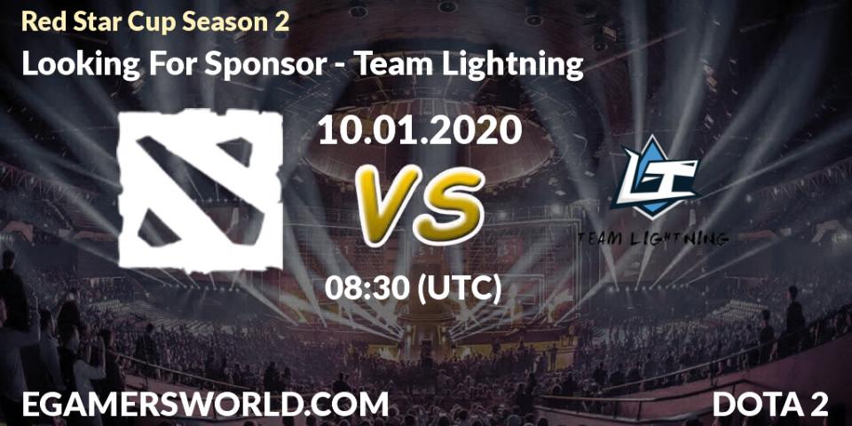 Looking For Sponsor - Team Lightning: прогноз. 10.01.20, Dota 2, Red Star Cup Season 2