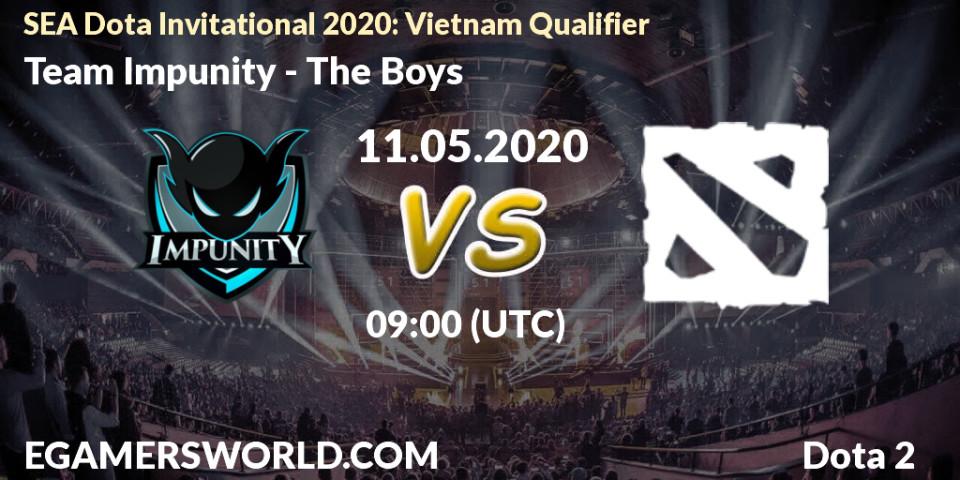 Team Impunity - The Boys: прогноз. 11.05.2020 at 09:09, Dota 2, SEA Dota Invitational 2020: Vietnam Qualifier