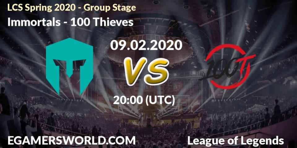 Immortals - 100 Thieves: прогноз. 09.02.20, LoL, LCS Spring 2020 - Group Stage