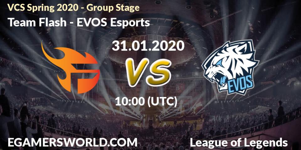 Team Flash - EVOS Esports: прогноз. 31.01.2020 at 10:00, LoL, VCS Spring 2020 - Group Stage