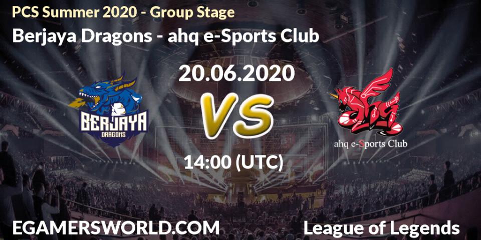 Berjaya Dragons - ahq e-Sports Club: прогноз. 20.06.2020 at 14:50, LoL, PCS Summer 2020 - Group Stage
