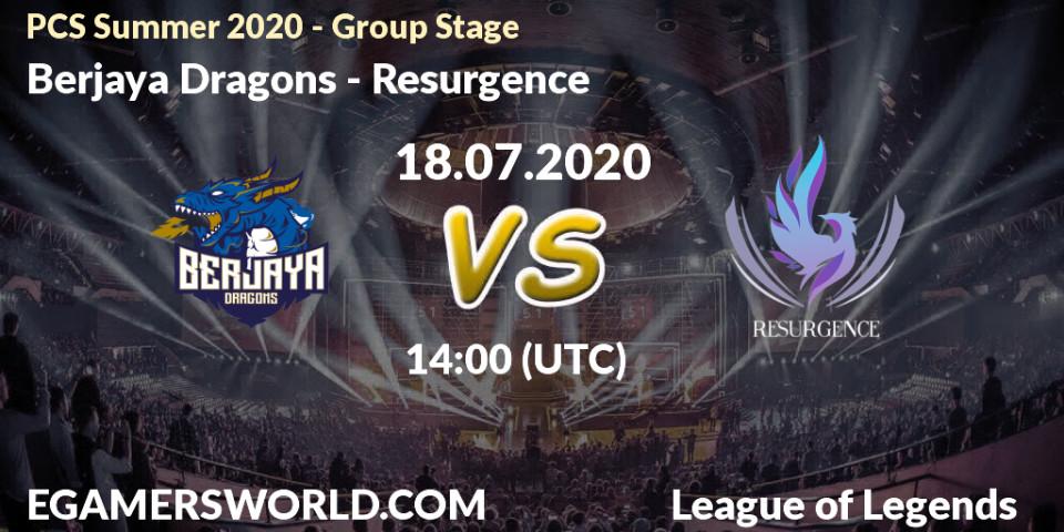 Berjaya Dragons - Resurgence: прогноз. 18.07.2020 at 14:35, LoL, PCS Summer 2020 - Group Stage