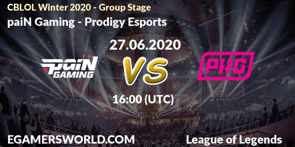 paiN Gaming - Prodigy Esports: прогноз. 27.06.2020 at 16:00, LoL, CBLOL Winter 2020 - Group Stage